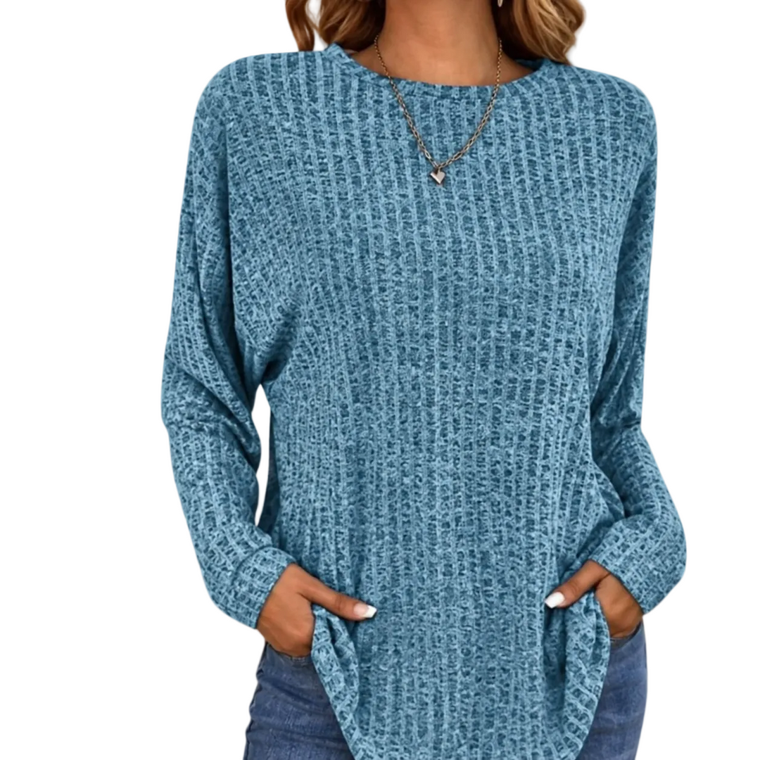 Wovelle – Oversize Sweter z Dzianiny Waffle