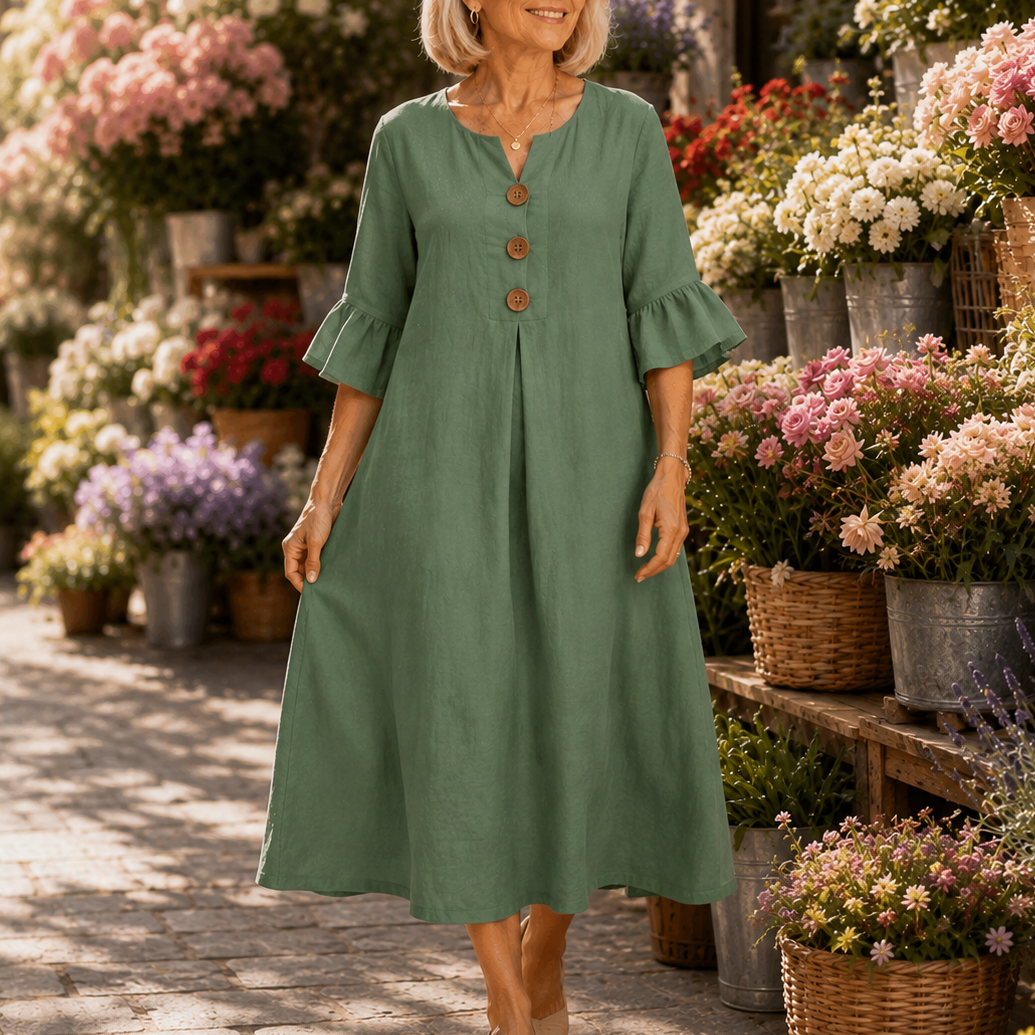 Wearbella – Sukienka midi z dekoltem w serek i falbanami
