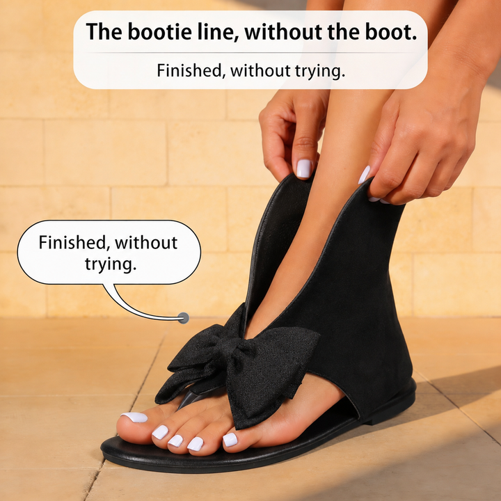 Wearbella – Sandały typu boot z kokardą i odkrytymi palcami