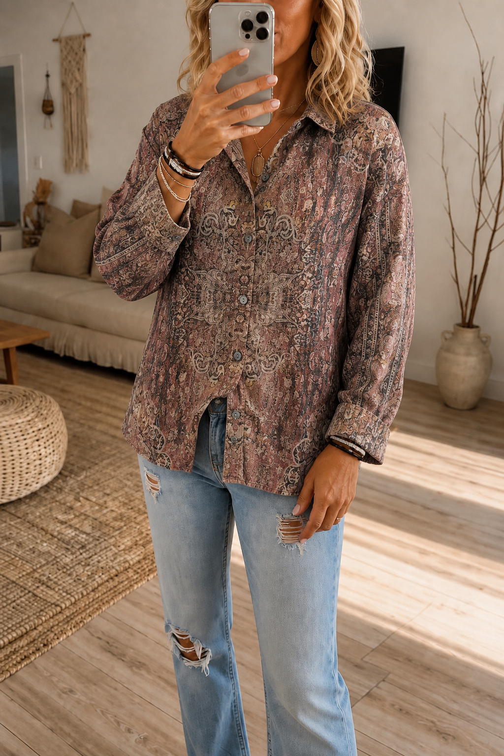 Wearbella – Koszula z nadrukiem w stylu vintage