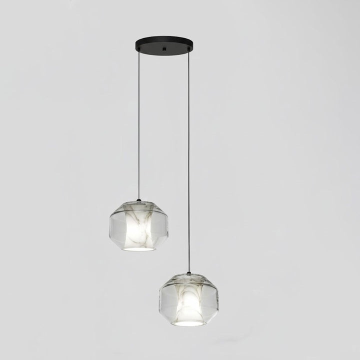 Lampa wisząca z alabastrowego szkła w cylindrze