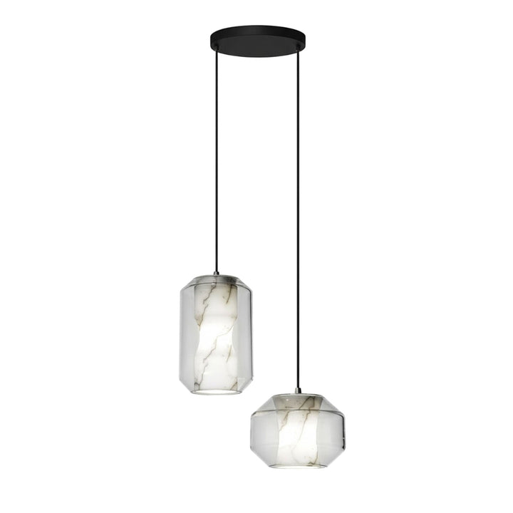 Lampa wisząca z alabastrowego szkła w cylindrze
