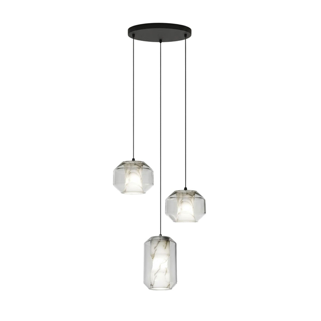 Lampa wisząca z alabastrowego szkła w cylindrze