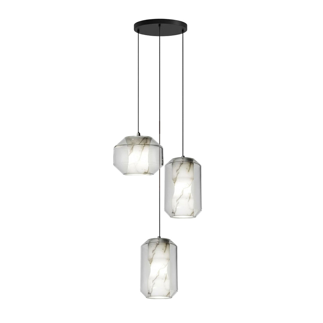 Lampa wisząca z alabastrowego szkła w cylindrze