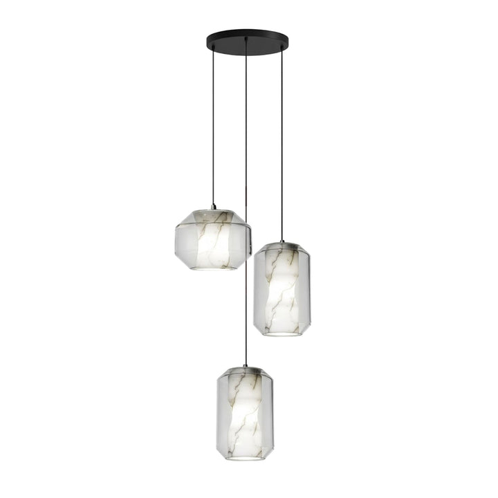 Lampa wisząca z alabastrowego szkła w cylindrze