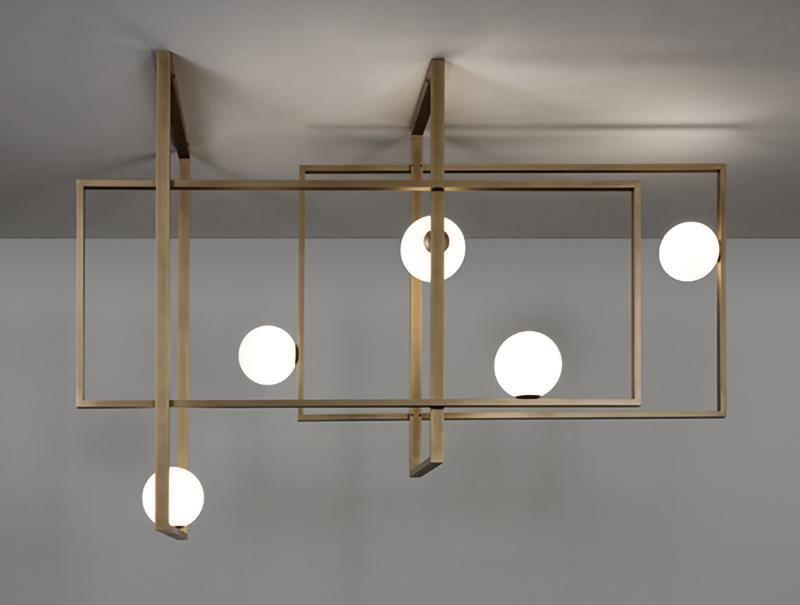 Szklana lampa sufitowa Mondrian