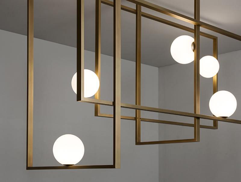 Szklana lampa sufitowa Mondrian