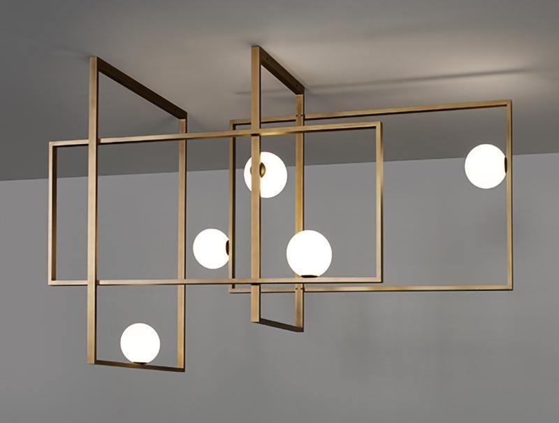 Szklana lampa sufitowa Mondrian