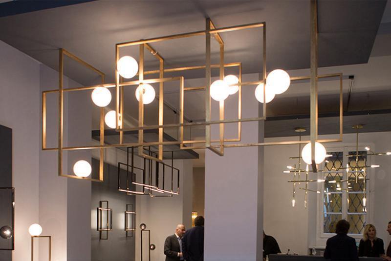 Szklana lampa sufitowa Mondrian
