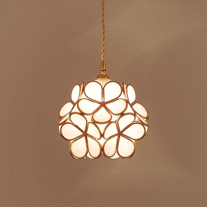 Szklana Lampa Wisząca Kwiatowa