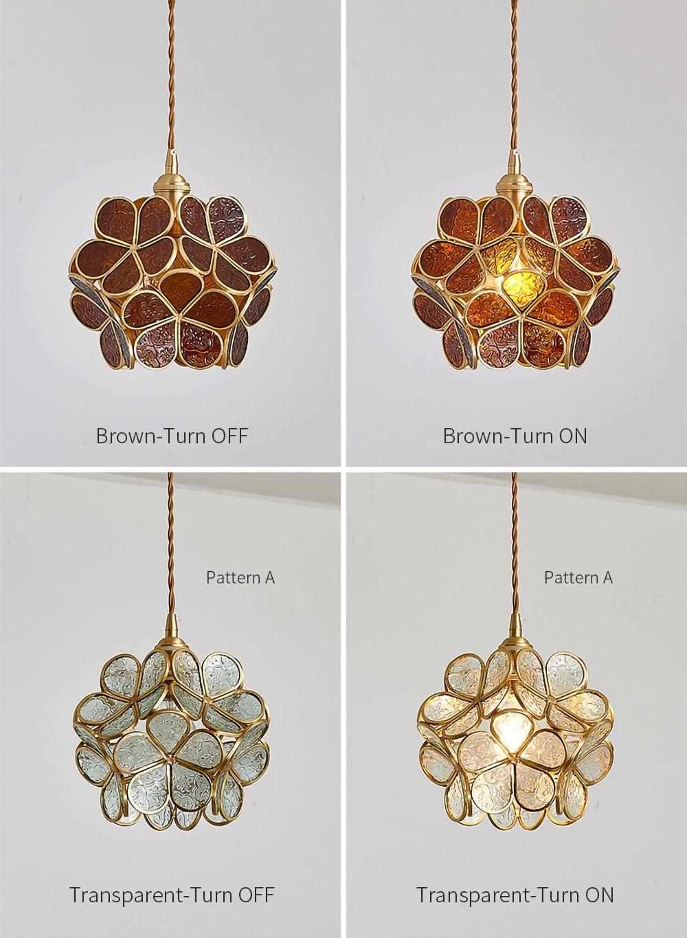 Szklana Lampa Wisząca Kwiatowa