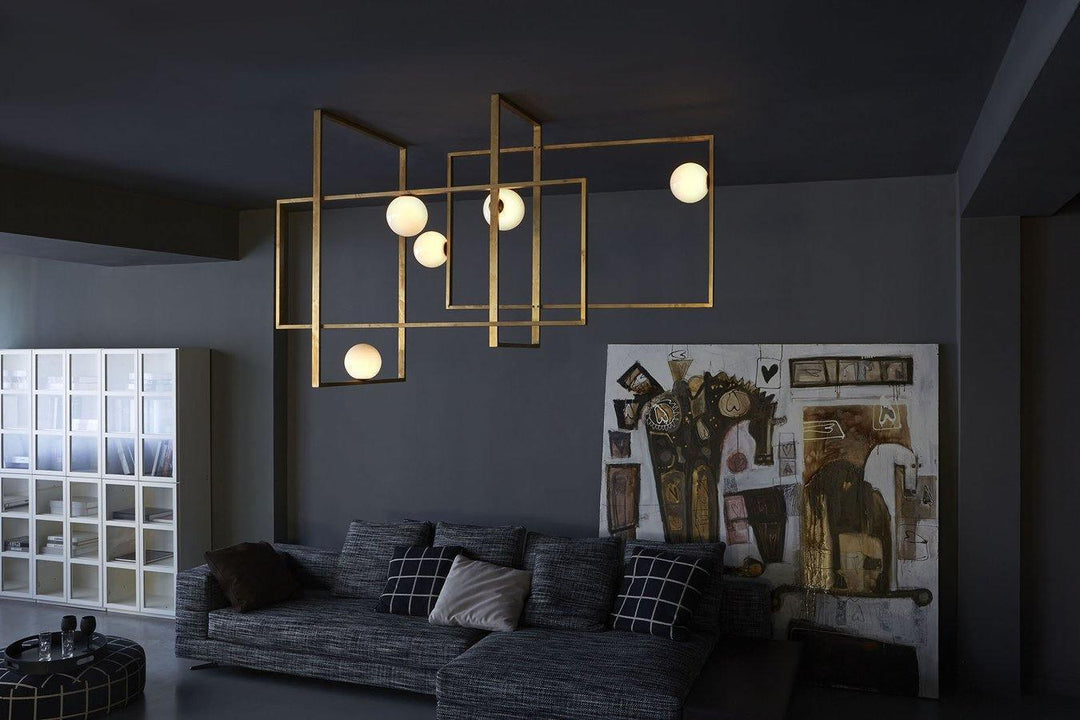 Szklana lampa sufitowa Mondrian