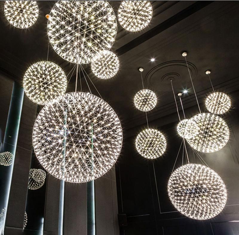 Srebrna Lampa Wisząca Spark Ball