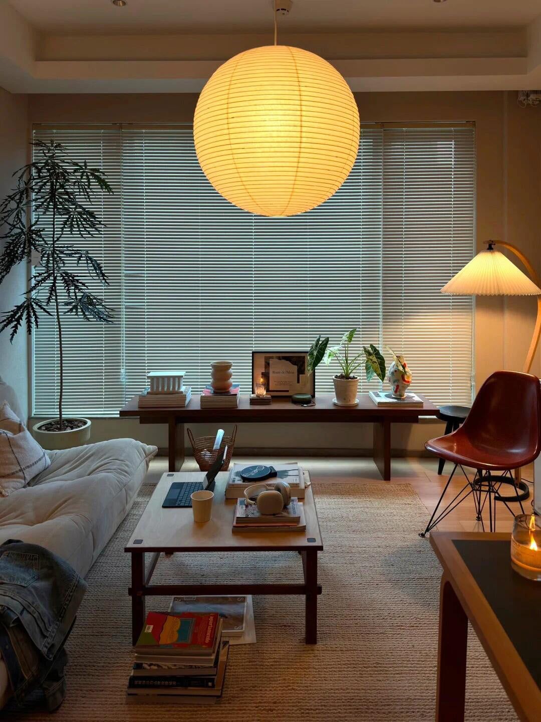 Lampa wisząca z papieru Washi - seria okrągła