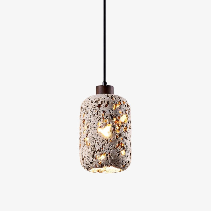 Lampa wisząca z wulkanicznej skały Cava