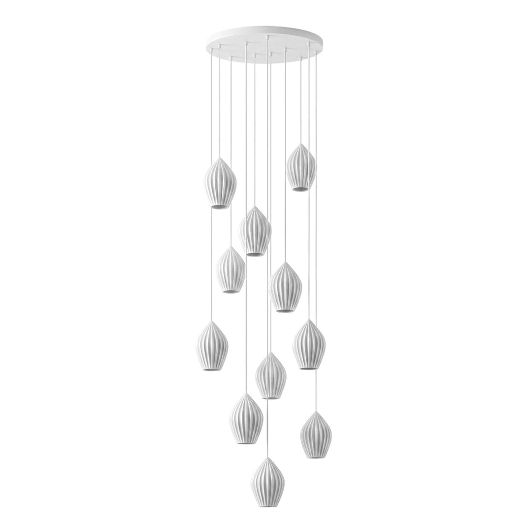 Ceramiczna Lampa Wisząca z Żebrowaniem