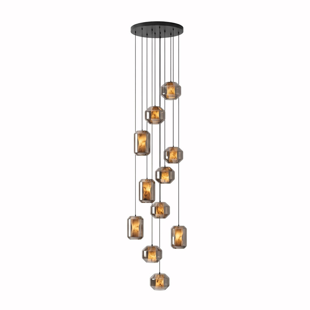 Lampa wisząca z alabastrowego szkła w cylindrze