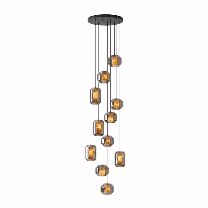 Lampa wisząca z alabastrowego szkła w cylindrze