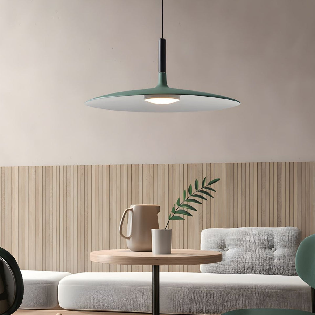 Larkin Biała Lampa Wisząca Talerzowa