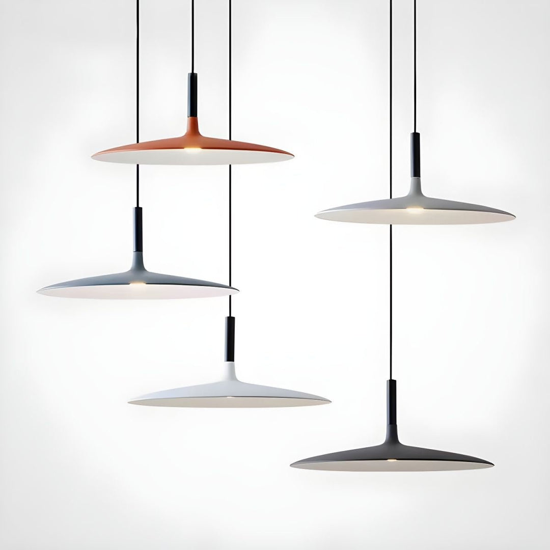 Larkin Biała Lampa Wisząca Talerzowa
