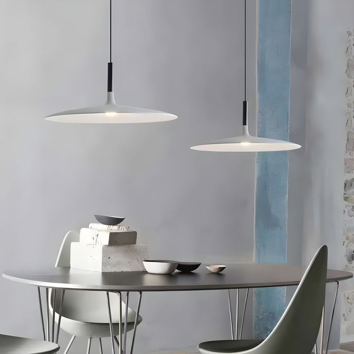 Larkin Biała Lampa Wisząca Talerzowa