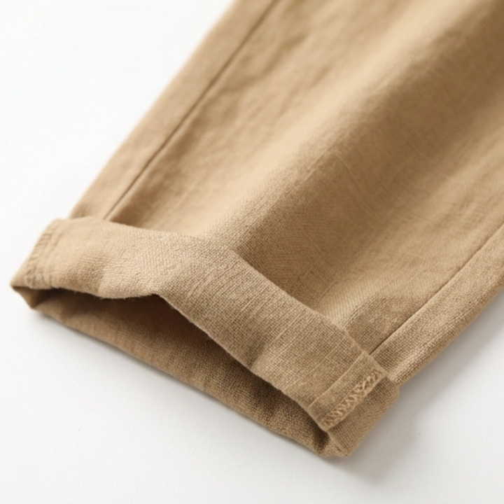 Linara – Spodnie Tapered z Bawełny i Lnu