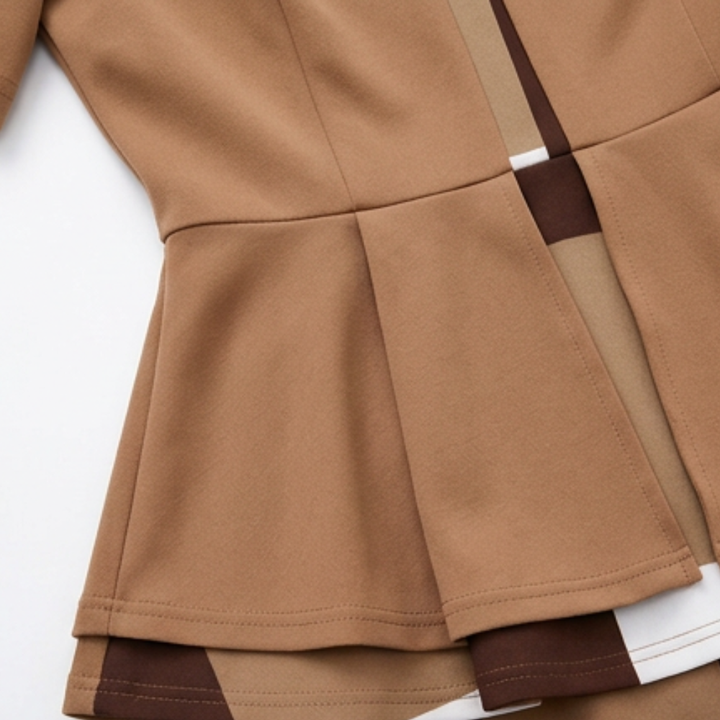 Lunavia – Elegancki zestaw peplum w kolorze blokowym dla kobiet