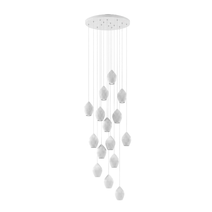 Ceramiczna Lampa Wisząca z Żebrowaniem