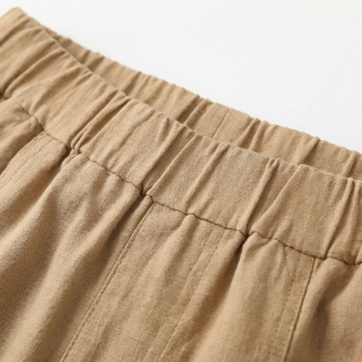 Linara – Spodnie Tapered z Bawełny i Lnu