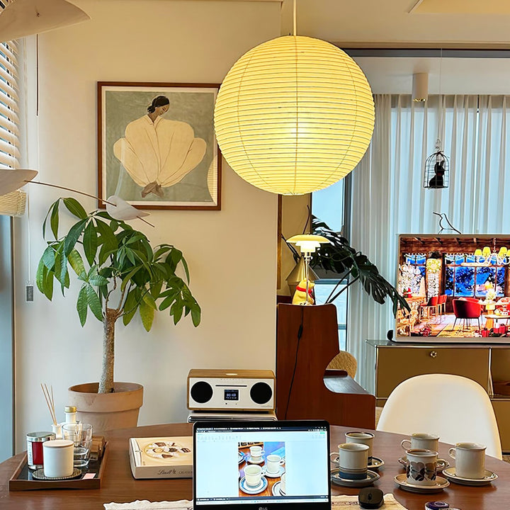 Lampa wisząca z papieru Washi - seria okrągła
