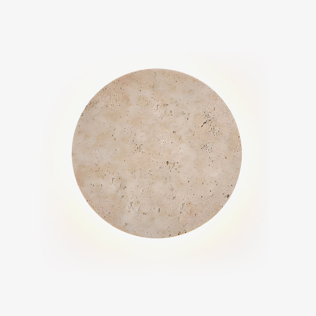 Lampa Ścienna z Travertynu w Kształcie Koła