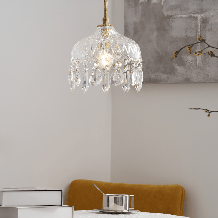 Lampa wisząca z kloszem w kształcie miski