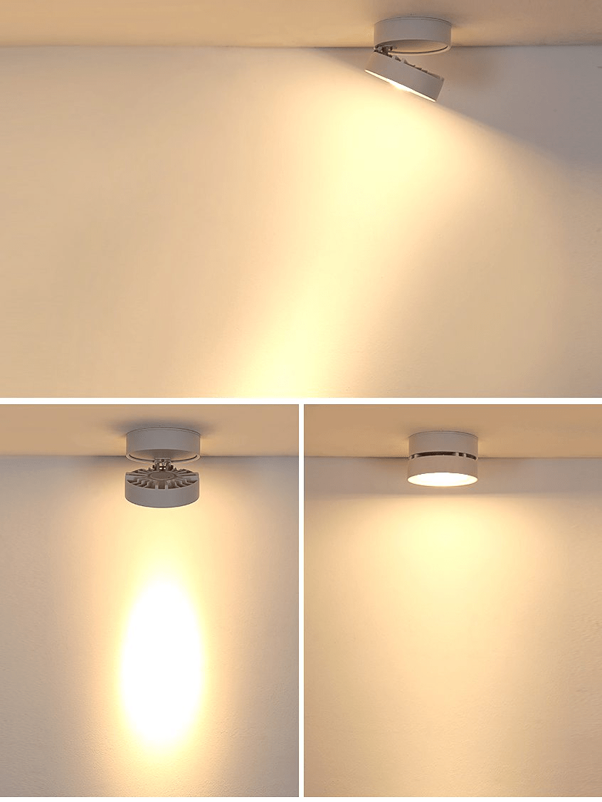 Okrągła obrotowa lampa LED świecąca w dół
