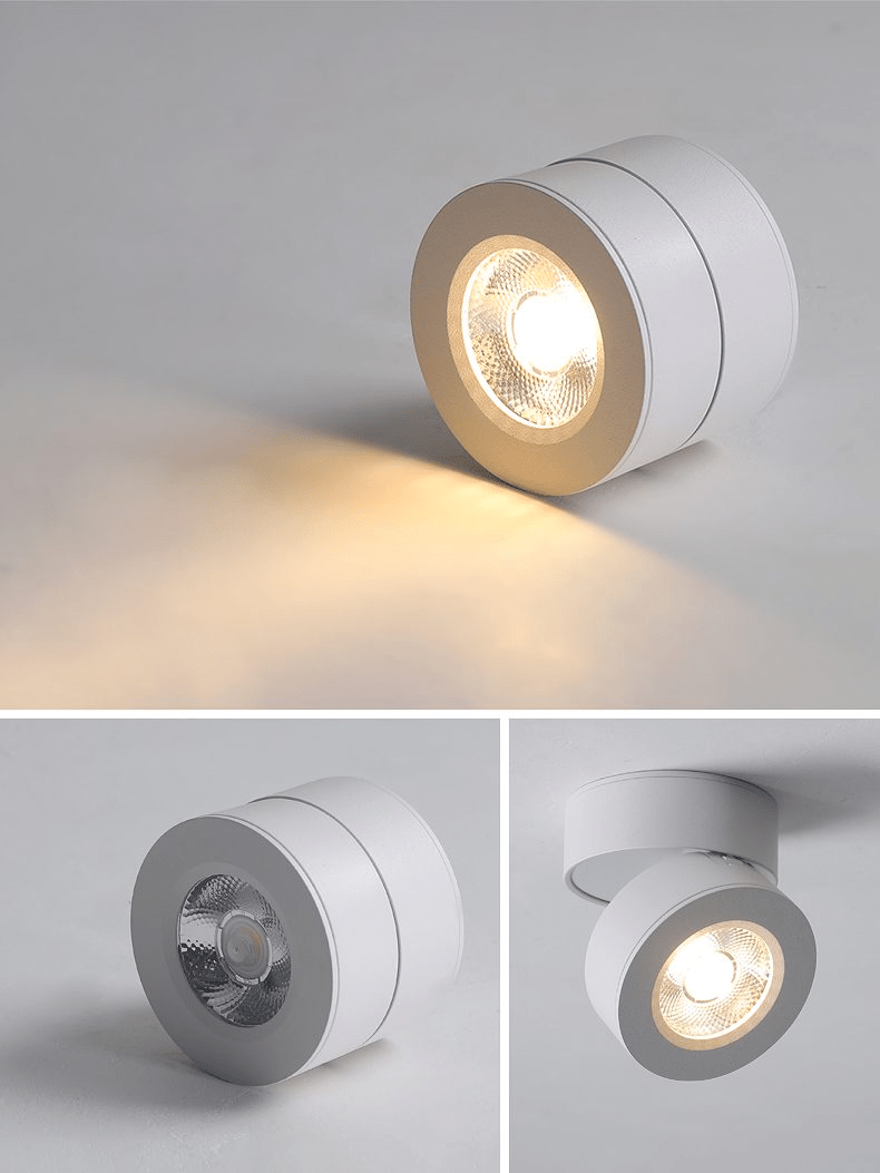 Okrągła obrotowa lampa LED świecąca w dół