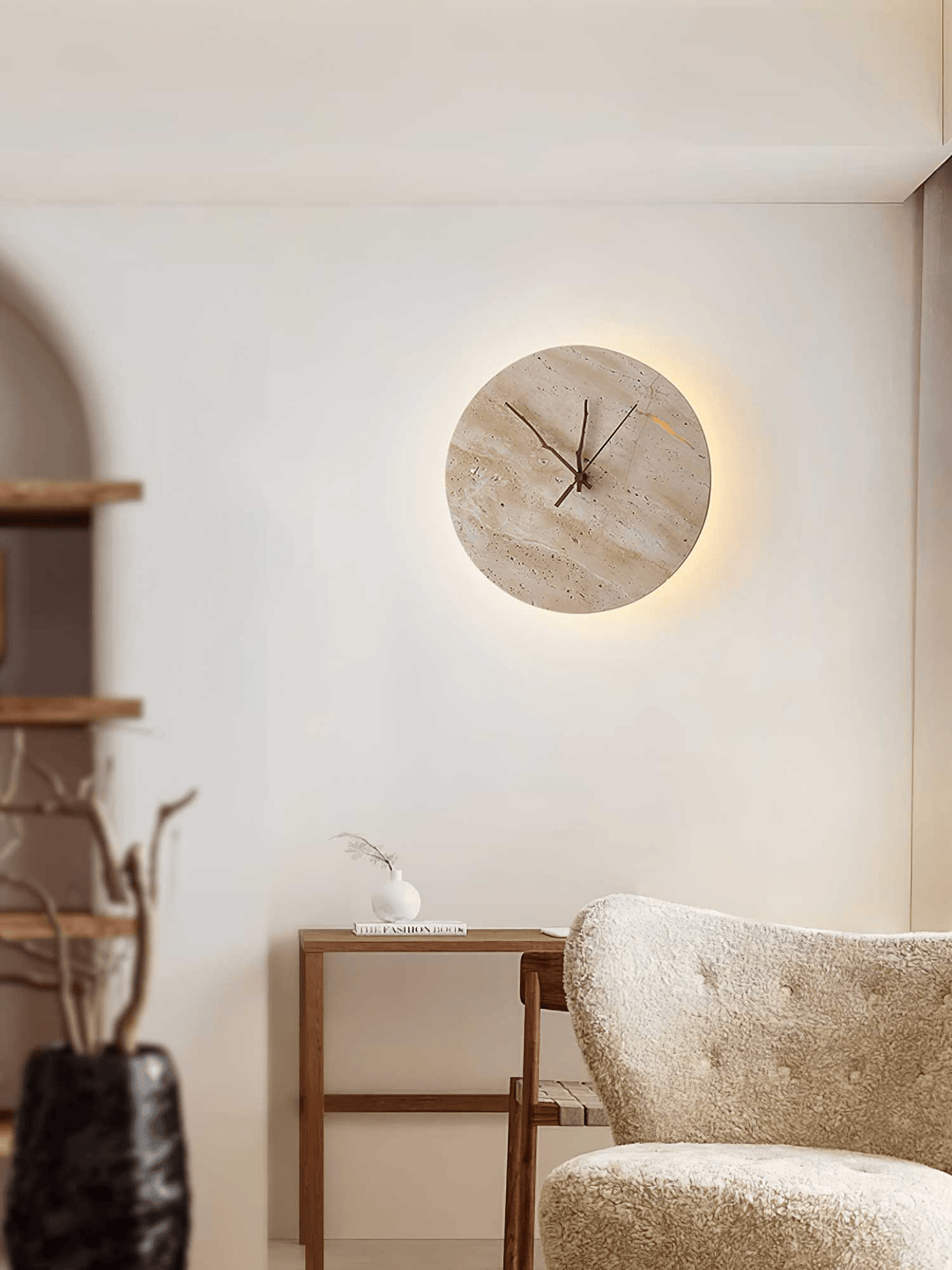 Lampa Ścienna Clock z Travertynu