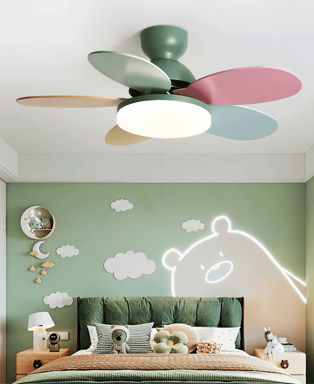 Lampa sufitowa wentylatora Petalo