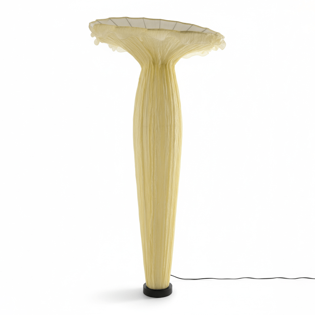 Lampa Podłogowa z Tkaniny w Kształcie Wazonu