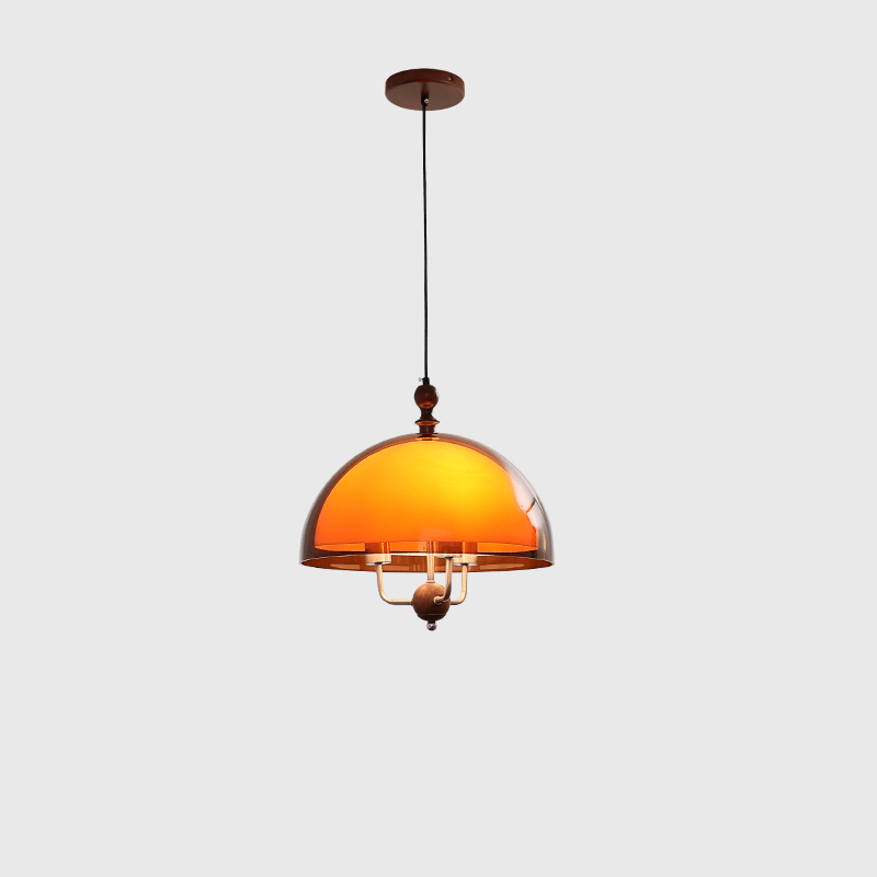 Bursztynowa lampa wisząca w kształcie kopuły