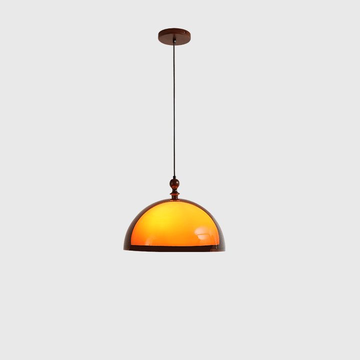 Bursztynowa lampa wisząca w kształcie kopuły