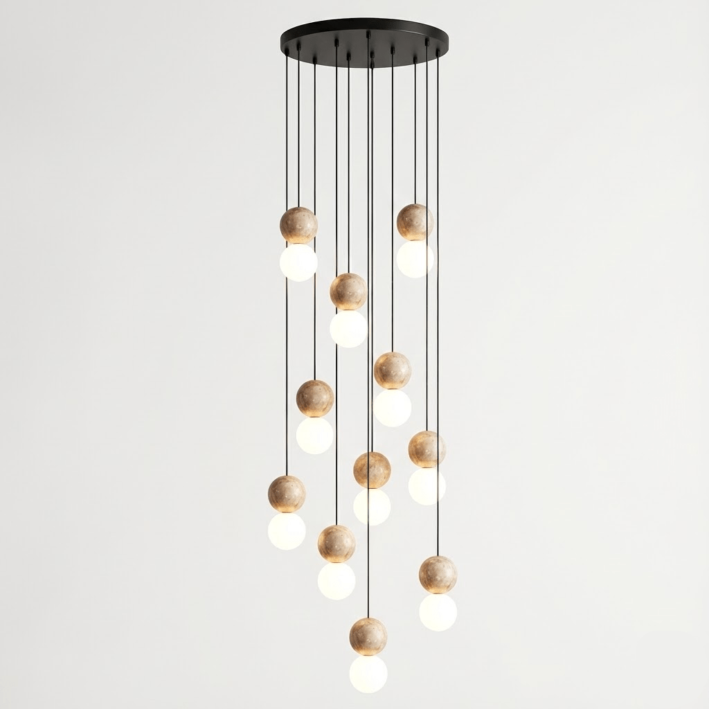 Lampa Wisząca Camille z Travertynu