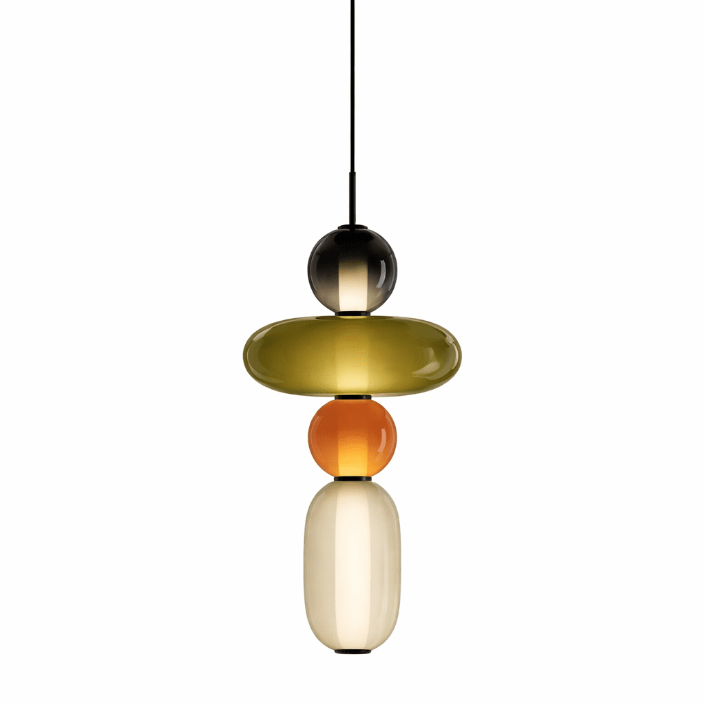 Lampa wisząca z cukrowego szkła