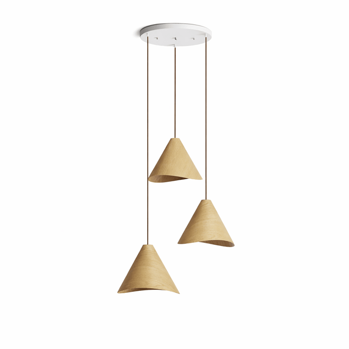 Lampa wisząca Vela z drewna
