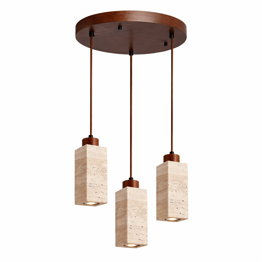 Lampa wisząca Solvara z trawertynu
