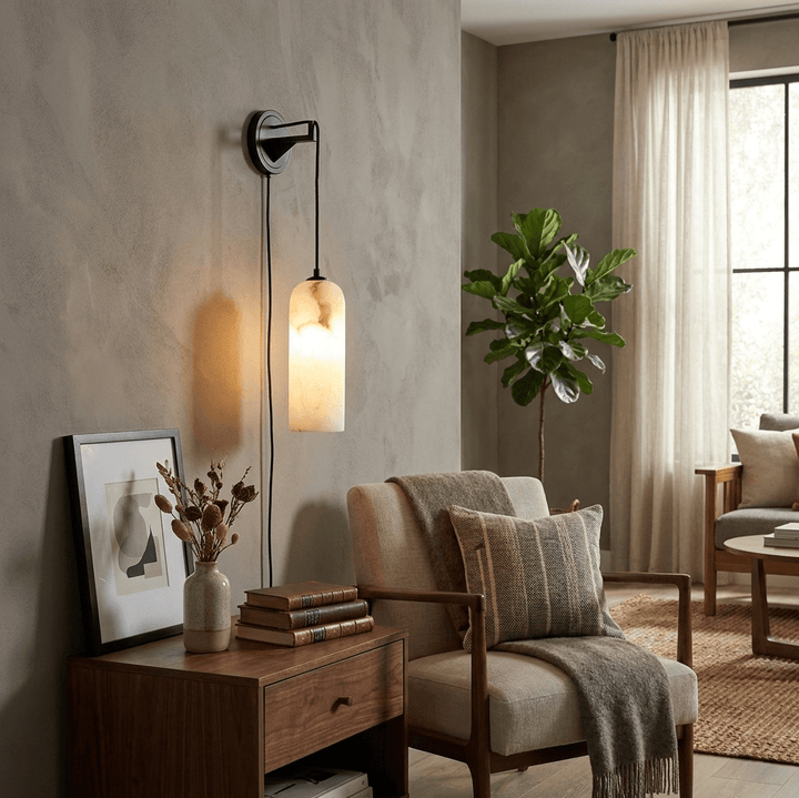 Monty Alabaster Lampa Ścienna z wtyczką