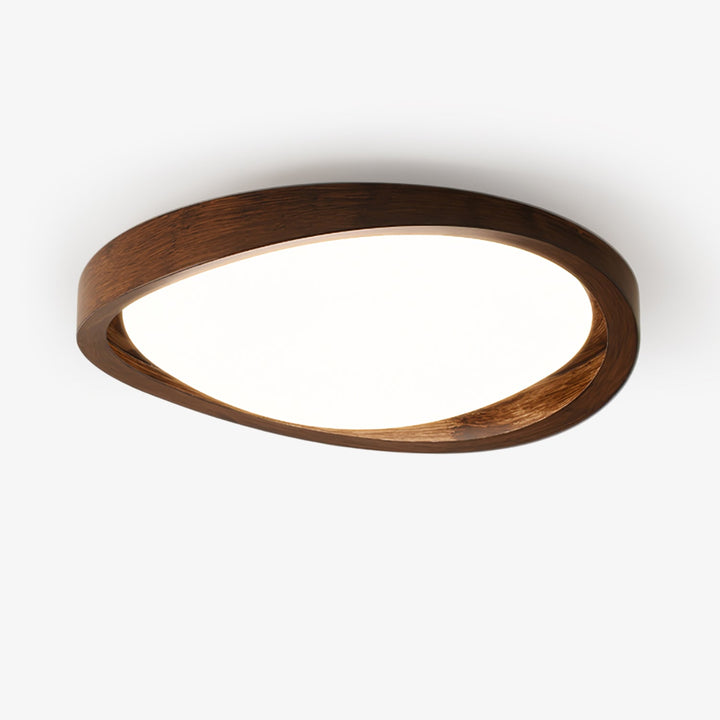 Lampa sufitowa z orzecha włoskiego z zaokrąglonymi krawędziami