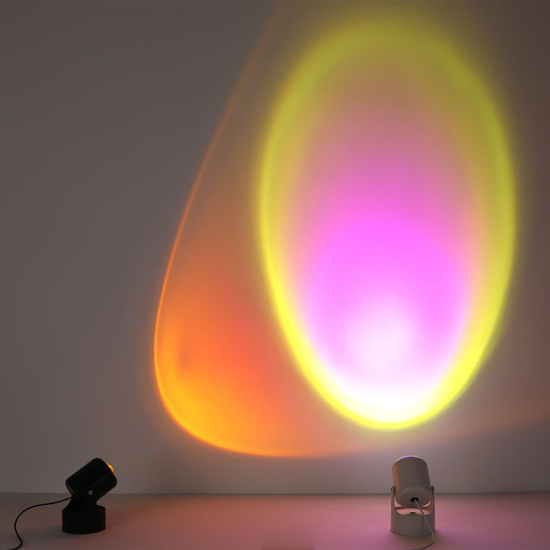 Lampa Stołowa LED z Projekcją Zachodu Słońca