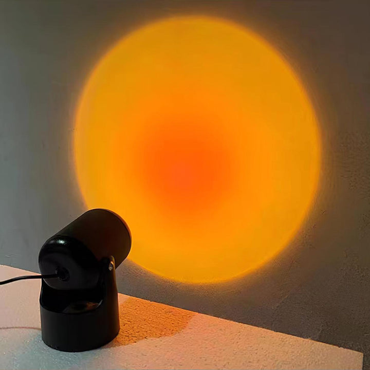 Lampa Stołowa LED z Projekcją Zachodu Słońca
