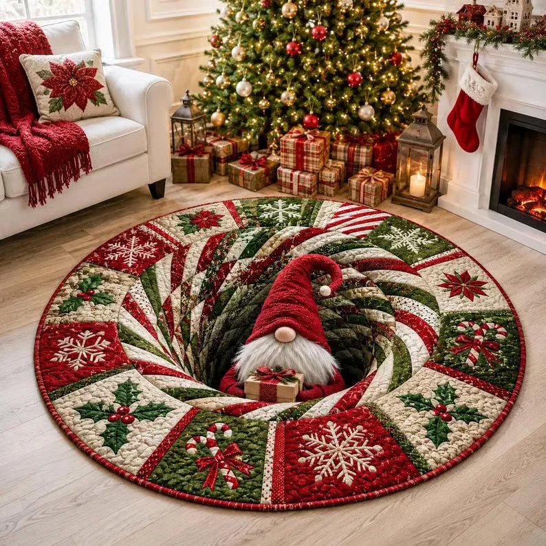 Wesoła Miraż – 3D Swirling Quilted Christmas Rug