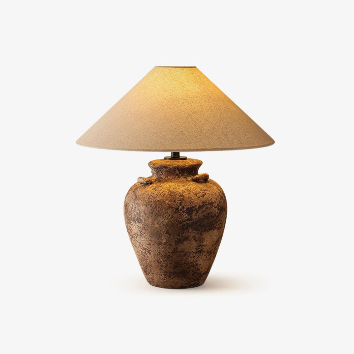Wazon Lampka Stołowa z Terakoty w Stylu Vintage