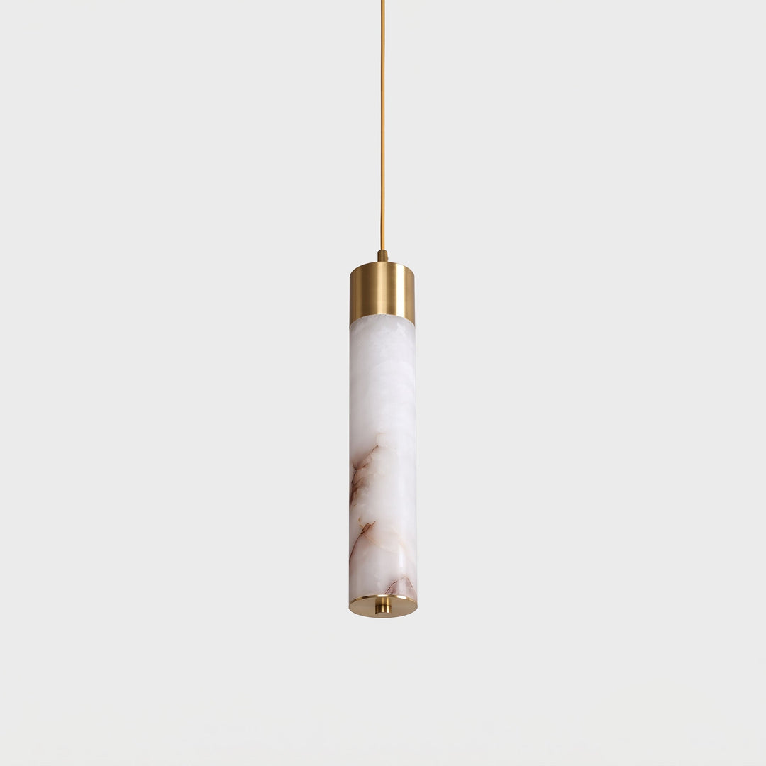 Lampa wisząca Tala z alabastru i mosiądzu